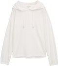 Thumbnail - TOM TAILOR Damen Langarmshirt mit Kapuze, weiß, Uni, Gr. S