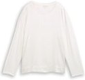Thumbnail - TOM TAILOR Damen Loose Fit Langarmshirt im Material-Mix, weiß, Uni, Gr. L