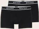 TOM TAILOR Herren Kurze Boxershorts im 2er-Pack, schwarz, Uni, Gr. S/4
