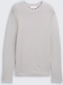 TOM TAILOR DENIM Herren Relaxed Fit Strickpullover, grau, Meliert, Gr. S