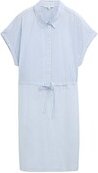 Thumbnail - TOM TAILOR DENIM Damen Mini-Blusenkleid mit Streifenmuster, blau, Gestreift, Gr. S