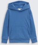 TOM TAILOR Jungen Oversize Hoodie Sweatshirt mit Rückenprint, blau, Uni, Gr. 104/110
