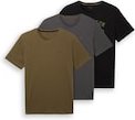 TOM TAILOR Herren T-Shirts im Dreierpack, schwarz, Logo Print, Gr. S