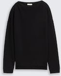 TOM TAILOR Damen Loose Fit Sweatshirt mit Stehkragen, schwarz, Uni, Gr. XS
