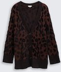 TOM TAILOR Damen Plus Size - Loose Fit Cardigan mit Leo-Muster, braun, Animalprint, Gr. 54