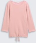 TOM TAILOR Damen Langarmshirt mit Knopf-Details, rosa, Uni, Gr. S