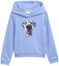 TOM TAILOR Mädchen Hoodie Sweatshirt mit Print, blau, Uni, Gr. 92/98