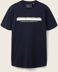 Thumbnail - TOM TAILOR DENIM Herren T-Shirt mit Logo-Print, blau, Uni, Gr. S