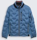TOM TAILOR Herren Hybrid Lightweight Steppjacke mit verstaubarer Kapuze, blau, Uni, Gr. S