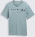 Thumbnail - TOM TAILOR Herren T-Shirt aus Baumwolle mit Logo-Print, grün, Uni, Gr. L