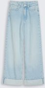 TOM TAILOR Mädchen Wide Leg Jeans mit Turn-up, blau, Uni, Gr. 176