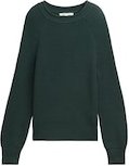 TOM TAILOR DENIM Damen Strickpullover mit leichten Ballonärmeln, grün, Uni, Gr. XL