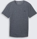 TOM TAILOR DENIM Herren T-Shirt in Melange Optik, blau, Uni, Gr. XXL