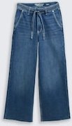 TOM TAILOR DENIM Damen TTMIJA CULOTTE Jeans mit Gürtel, blau, Uni, Gr. XS