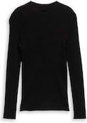 Thumbnail - TOM TAILOR DENIM Damen Tight Fit Strickpullover, schwarz, Uni, Gr. L