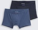 TOM TAILOR Herren Kurze Boxershorts im 2er-Pack, blau, Print, Gr. S/4
