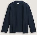 TOM TAILOR Damen Cardigan mit Schalkragen, blau, Uni, Gr. XXXL