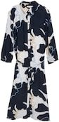 Thumbnail - TOM TAILOR Damen Midi-Blusenkleid mit Gürtel, blau, Geblümt, Gr. 44