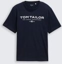 Thumbnail - TOM TAILOR Herren T-Shirt aus Baumwolle mit Logo-Print, blau, Uni, Gr. XXL