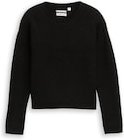 Thumbnail - TOM TAILOR Mädchen Cropped Strickpullover in Glitzer-Optik, schwarz, Uni, Gr. 176