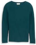 TOM TAILOR Damen Strickpullover aus Baumwolle, grün, Uni, Gr. S