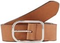 TOM TAILOR Damen TTHELEN Ledergürtel mit abgerundeter Dornschließe, braun, Uni, Gr. 95