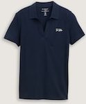 Thumbnail - TOM TAILOR Damen Basic Poloshirt mit Logo-Stickerei, blau, Uni, Gr. XXXL