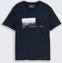 TOM TAILOR DENIM Herren T-Shirt mit Fotoprint, blau, Uni, Gr. M