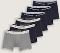 TOM TAILOR Herren Kurze Boxershorts im 6er-Pack, blau, Uni, Gr. S/4