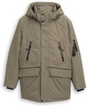 TOM TAILOR Herren Arctic Parka mit abnehmbarer Kapuze, grün, Uni, Gr. L