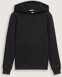 TOM TAILOR Jungen Hoodie Sweatshirt mit Rückenprint, schwarz, Uni, Gr. 176