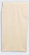 TOM TAILOR Damen Midi-Rock mit Schlitz, beige, Uni, Gr. 36