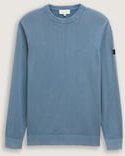 TOM TAILOR Herren Strickpullover aus Baumwolle, blau, Uni, Gr. XXL