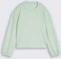 Thumbnail - TOM TAILOR DENIM Damen Loose Fit Scuba Langarmshirt, grün, Uni, Gr. L