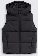 TOM TAILOR Jungen Puffer-Weste mit Kapuze, grau, Uni, Gr. 116/122