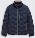 TOM TAILOR Herren Hybrid Steppjacke mit verstaubarer Kapuze, blau, Uni, Gr. L