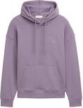 TOM TAILOR DENIM Herren Relaxed Hoodie Sweatshirt mit Logo-Stickerei, lila, Uni, Gr. S
