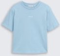 TOM TAILOR DENIM Damen Boxy Fit T-Shirt mit Stickerei, blau, Uni, Gr. S