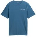 TOM TAILOR Herren T-Shirt mit Print, blau, Uni, Gr. M