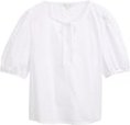 Thumbnail - TOM TAILOR DENIM Damen Popeline Bluse mit Schleifendetail, weiß, Uni, Gr. XXL