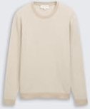 TOM TAILOR Herren Strickpullover aus Baumwolle, beige, Gestreift, Gr. XL