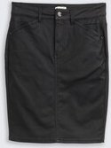 TOM TAILOR Damen Coated Jeansrock, schwarz, Uni, Gr. 34