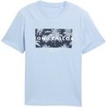 TOM TAILOR Herren T-Shirt mit Print, blau, Uni, Gr. L