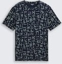 TOM TAILOR Herren T-Shirt mit Alloverprint, blau, Gemustert, Gr. S