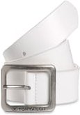 Thumbnail - TOM TAILOR Damen TTEVE Ledergürtel mit abgerundeter Dornschließe, weiß, Uni, Gr. 105