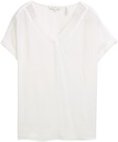 Thumbnail - TOM TAILOR Damen Loose Fit Bluse mit V-Ausschnitt, weiß, Uni, Gr. 42