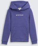 TOM TAILOR Mädchen Hoodie Sweatshirt mit Logo-Print, blau, Uni, Gr. 128/134