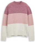 TOM TAILOR DENIM Damen Strickpullover mit Colour Blocking, rosa, Colour Blocking, Gr. M
