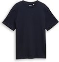 TOM TAILOR Herren T-Shirt mit Waffelstruktur, blau, Uni, Gr. XXL