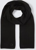 TOM TAILOR DENIM Herren Basic Schal mit Logo-Stickerei, schwarz, Uni, Gr. ONESIZE